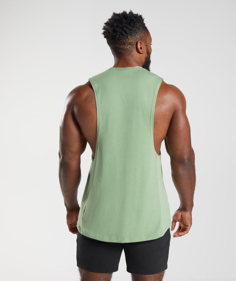 Men's Gymshark React Drop Arm Tanks Mint | CA 63N1D8